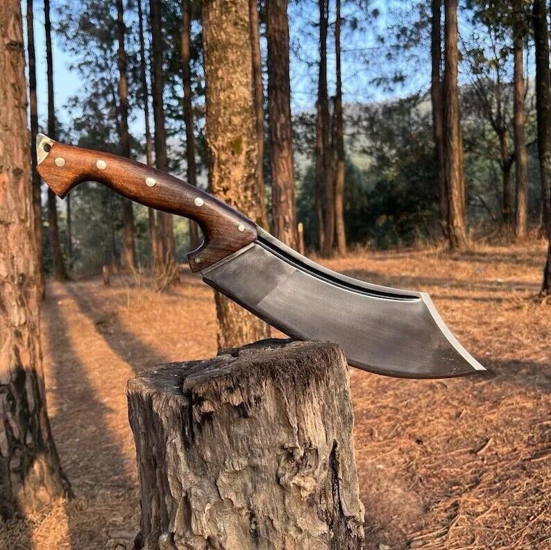 Custom Handmade Carbon Steel Blade Tactical Machete Knife| Hunting Knife Camping