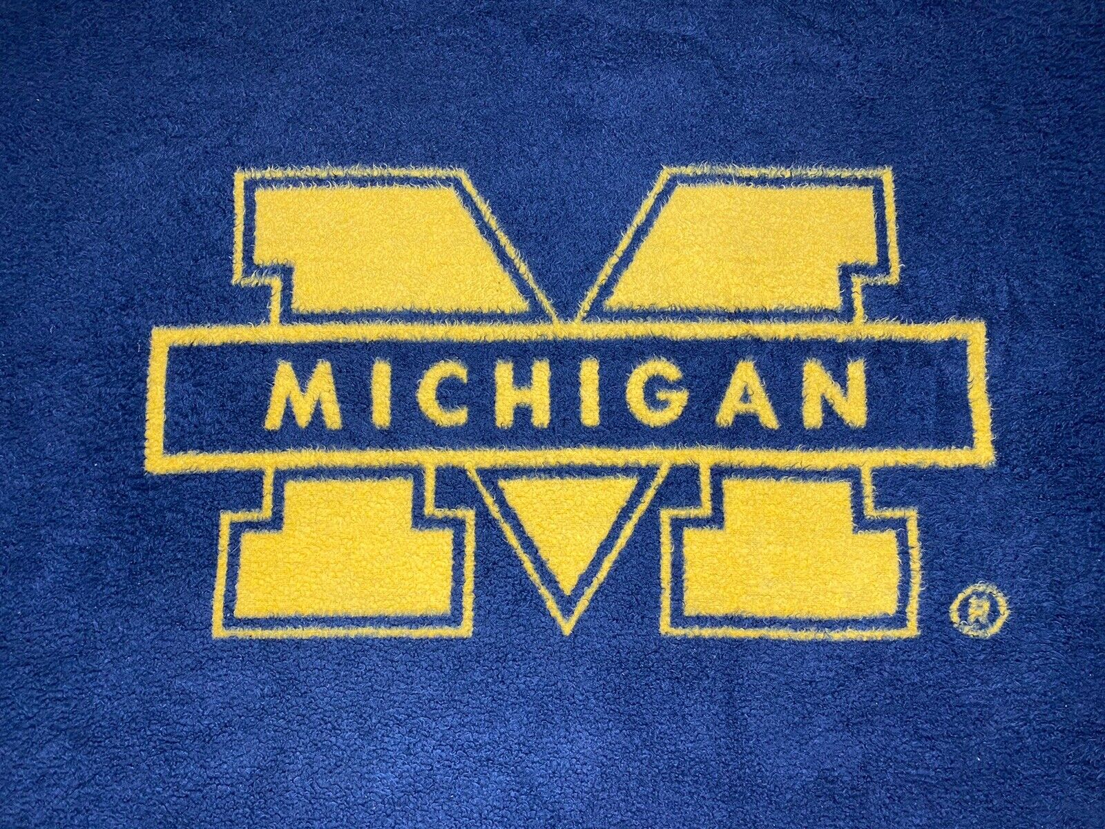 Vintage Biederlack University Michigan Stadium Fleece Blanket Throw 47”X 53 1/2”