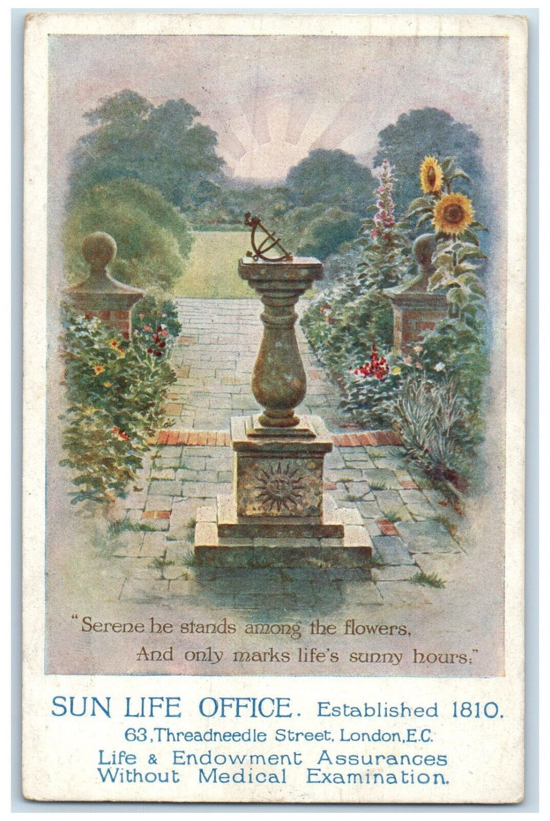 1928 Sun Line Office Monument View Threadneedle Street London England Postcard