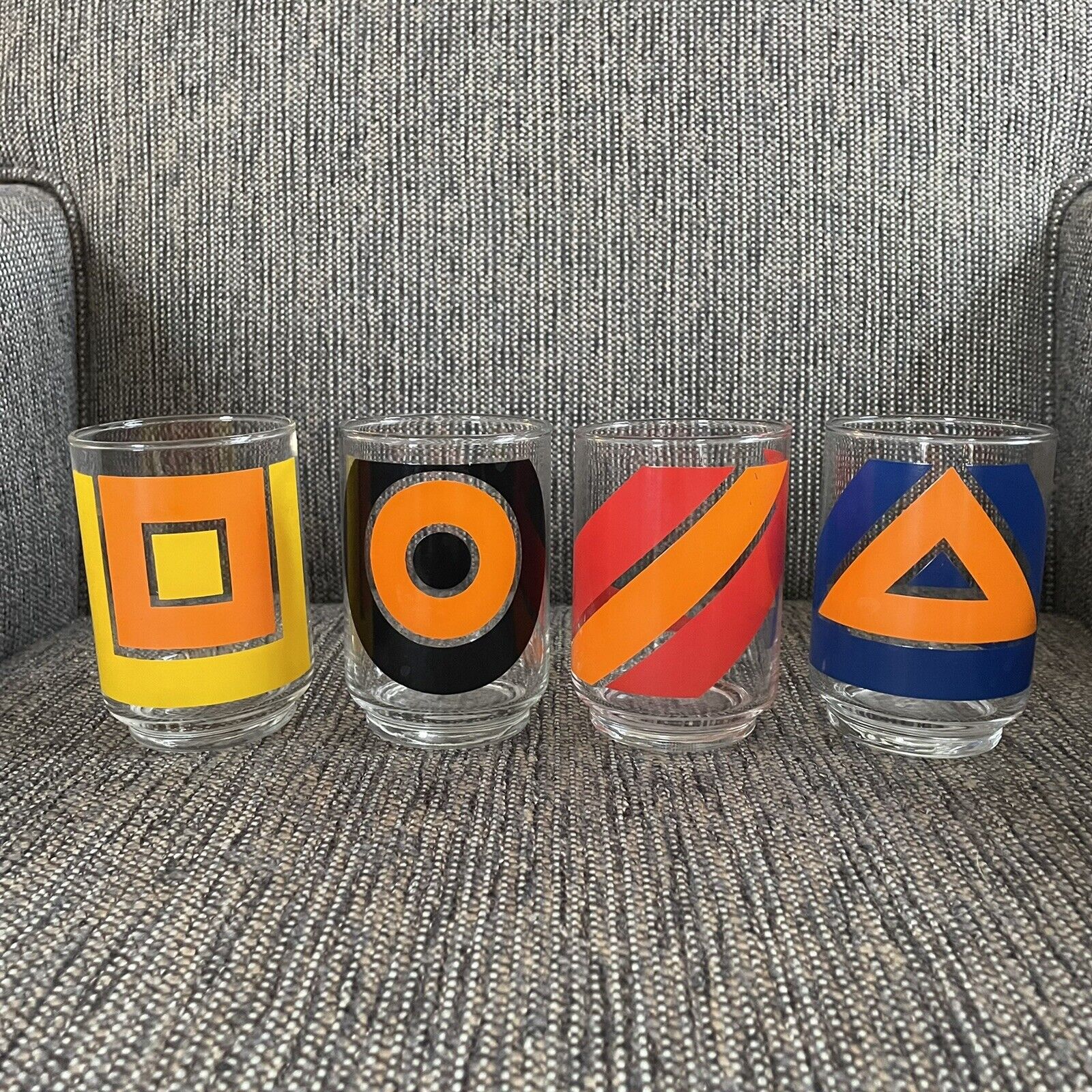 Libbey 1970 Bold Geometric Cocktail Glasses Set of 4