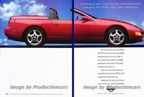 1992 Nissan 300-ZX 300ZX Convertible- 2-page Advertisement Print Art Car Ad J755