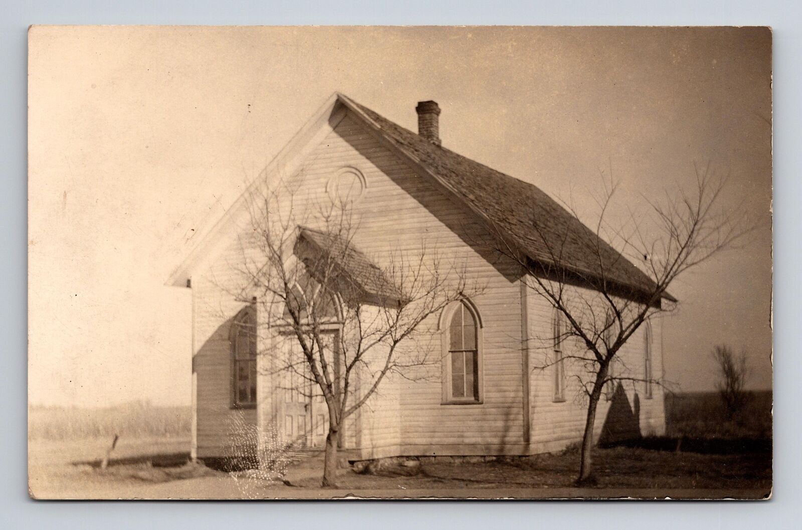 c1904-1918 RPPC Postcard Unknown Church or Schoolhouse School