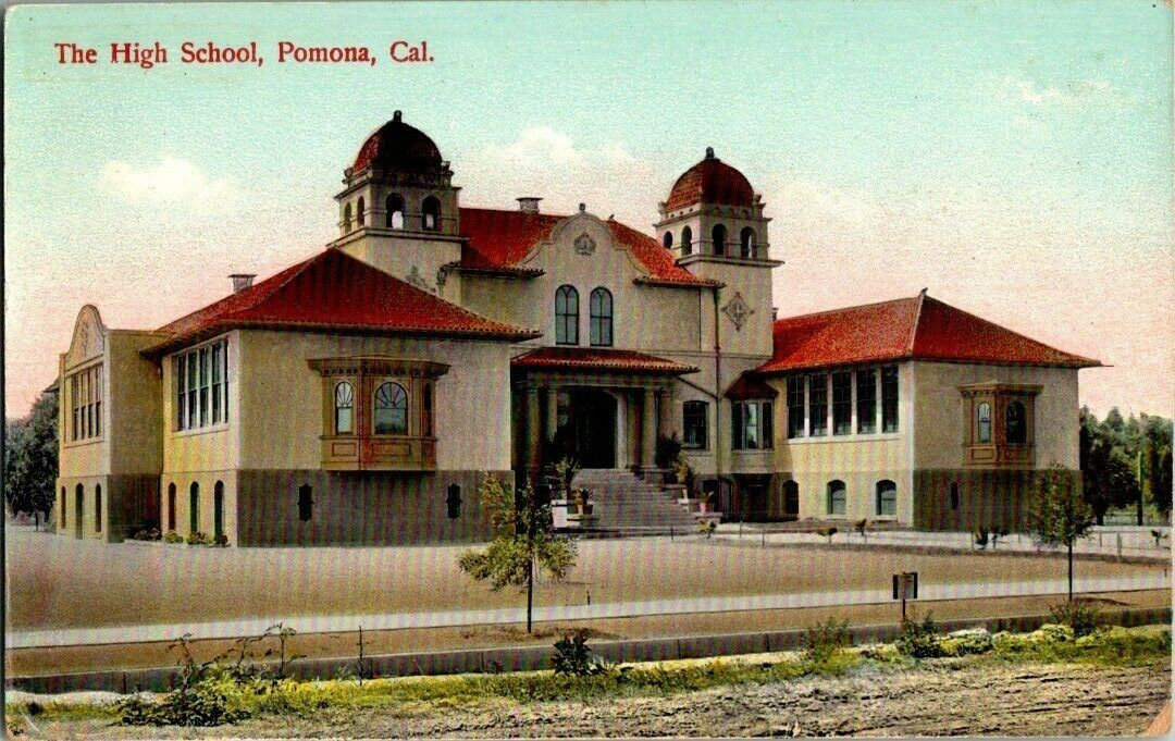 1909. POMONA,CA. HIGH SCHOOL. POSTCARD U26
