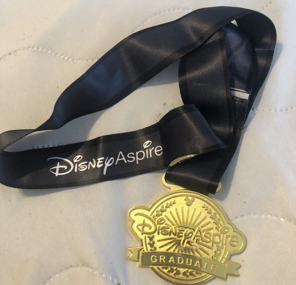 RARE Disney Aspire Graduate Cast Member Medal Lanyard Medallion