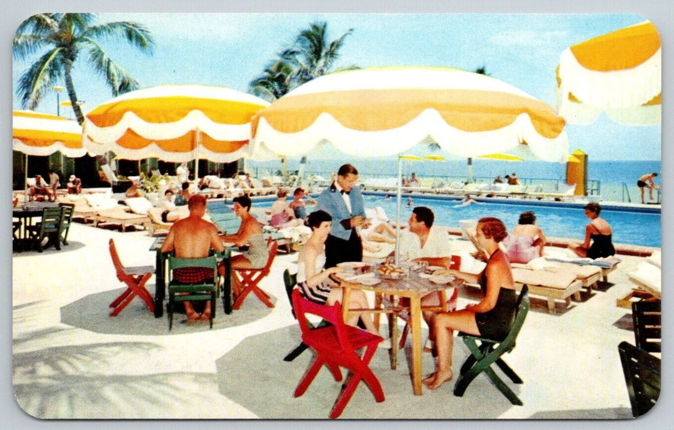Vintage Postcard~ Poolside~ Hotel Martinique~ Miami Beach, Florida