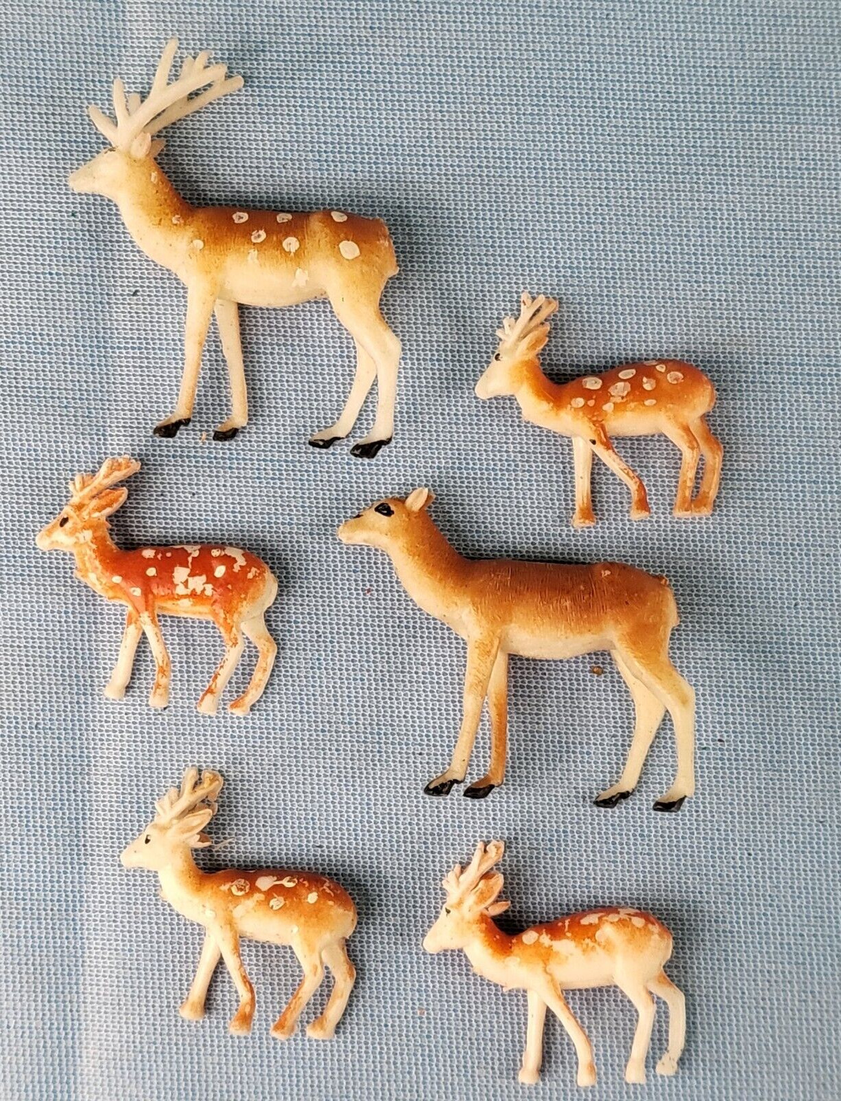 Vintage Lot Of Deer Reindeer Hard Plastic Celluloid Resin