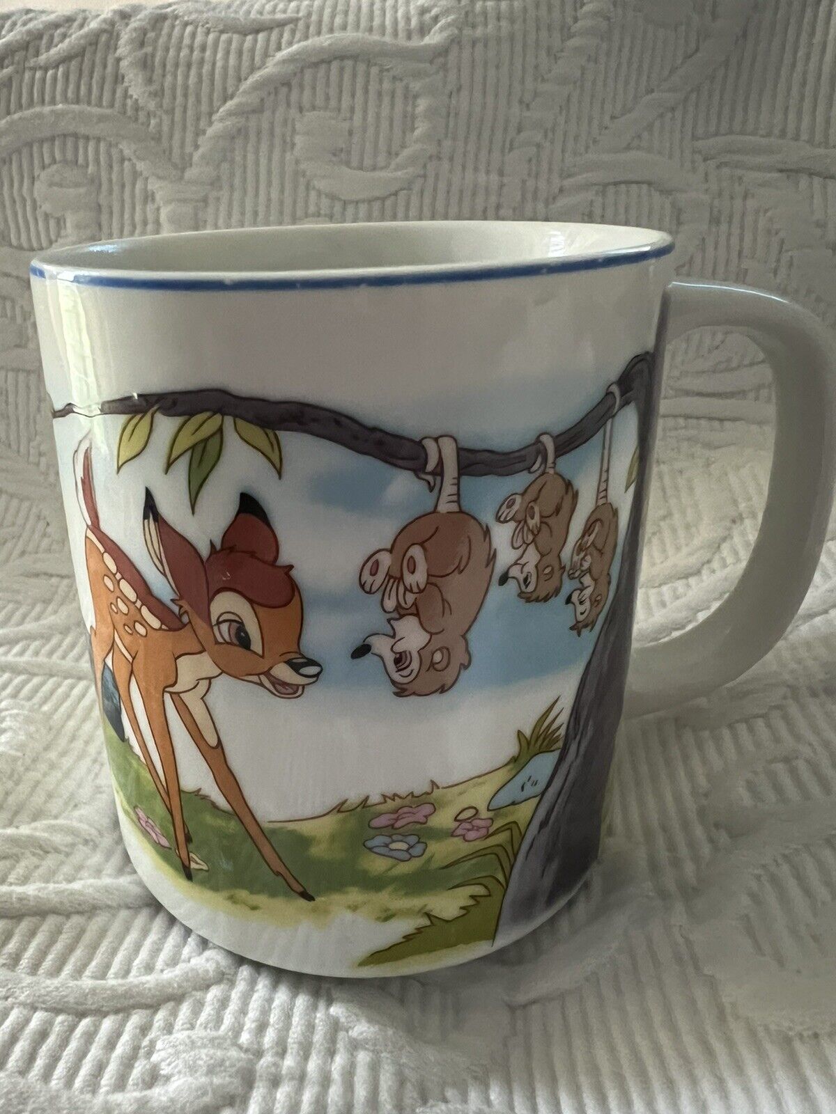 Vintage Walt Disney World Disneyland BAMBI Flower Thumper Coffee Mug Cup Japan
