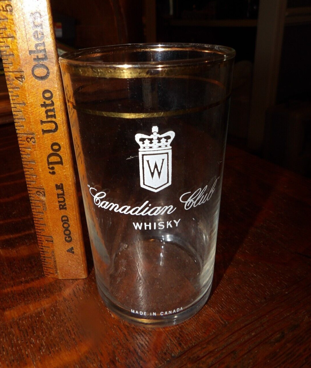 Vintage Canadian Club 4 1/2 inch tall Whisky  Glasses