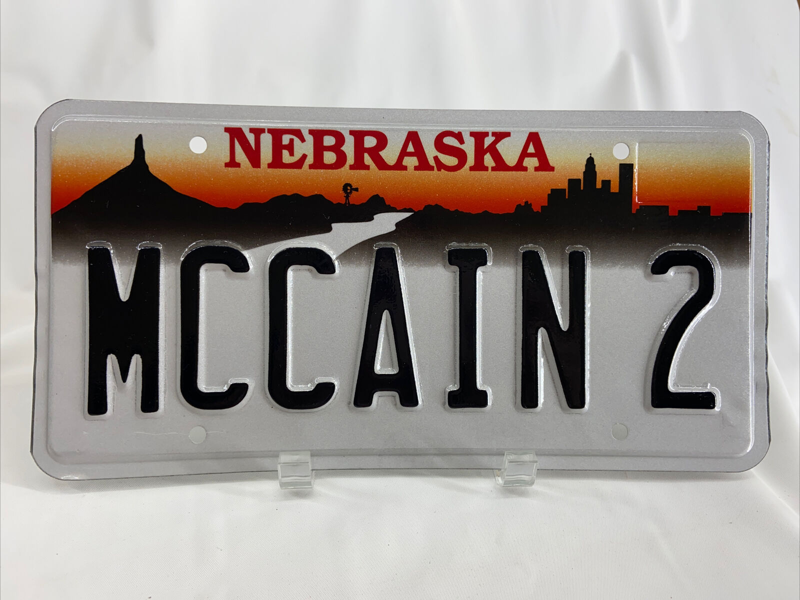 MCCAIN 2 Vintage Vanity License Plate Nebraska Personalized Auto Man-Cave Décor