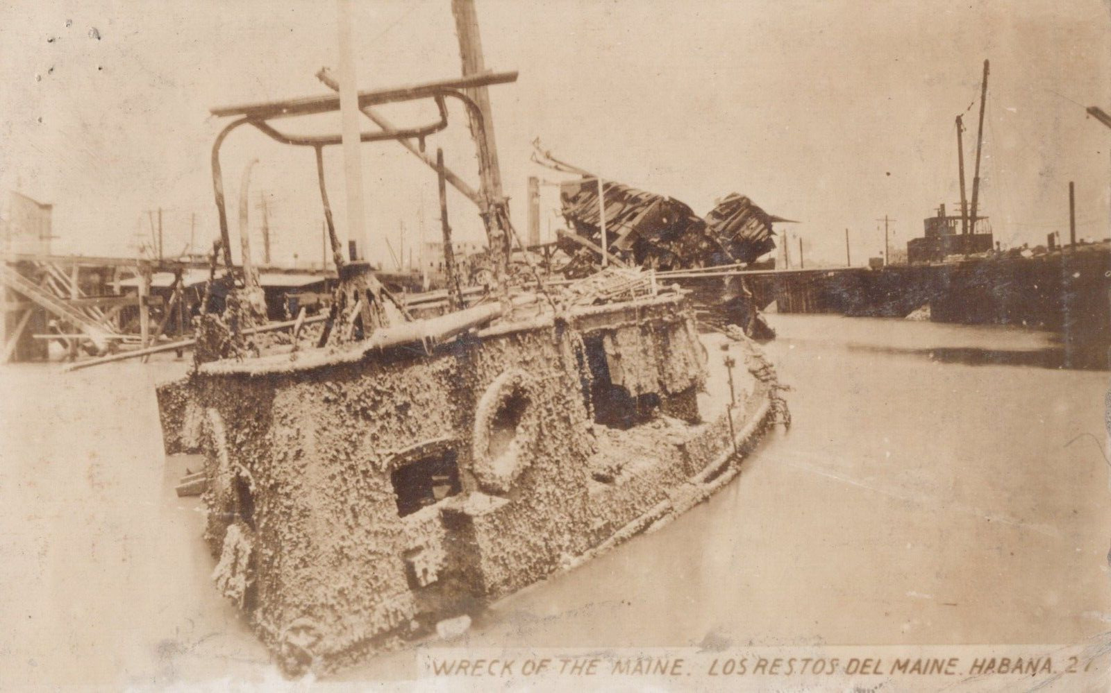 CUBA CUBAN SPANISH AMERICAN WAR MAINE WRECK SHIP 1900s ORIG Photo C36