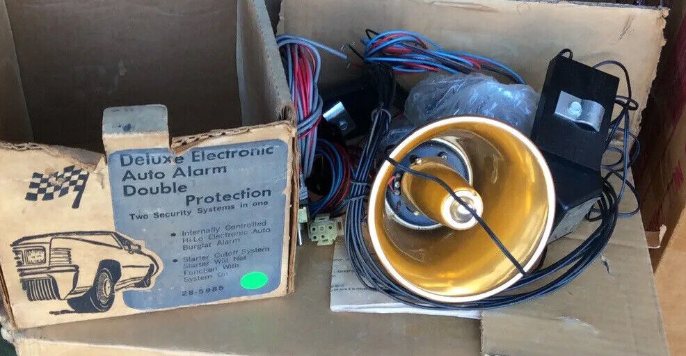 New In Box Vintage Deluxe Electric Auto Alarm Double Protection