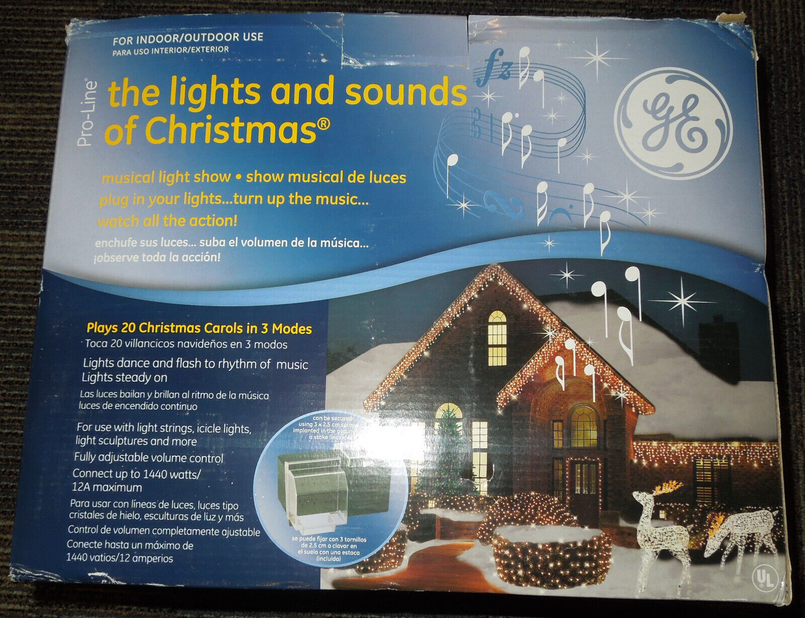 GE Pro-Line The Light and Sounds of Christmas Indoor/Outdoor Christmas Music NIB