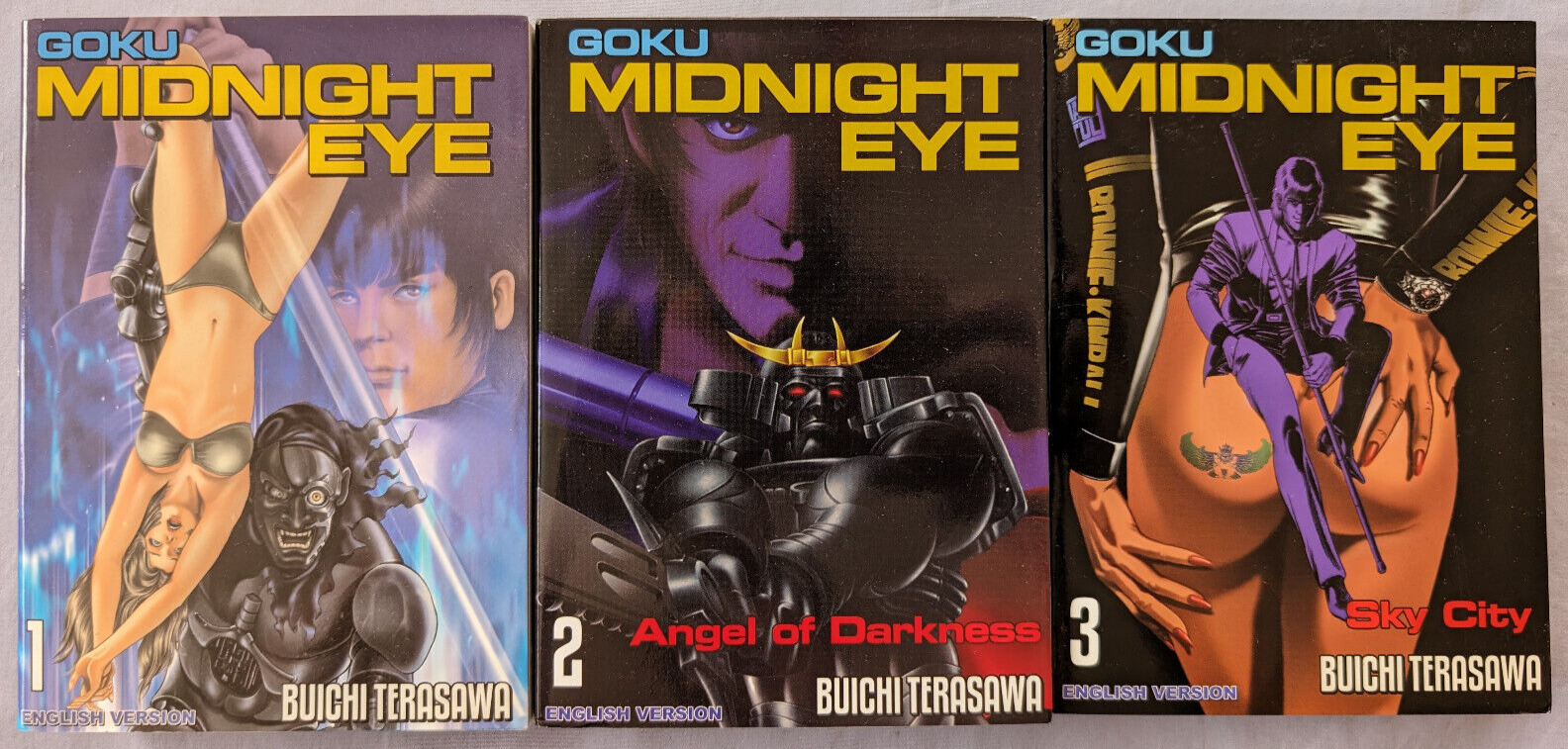 Goku Midnight Eye Manga Volumes 1-3 English Complete Comics One Buichi Terasawa