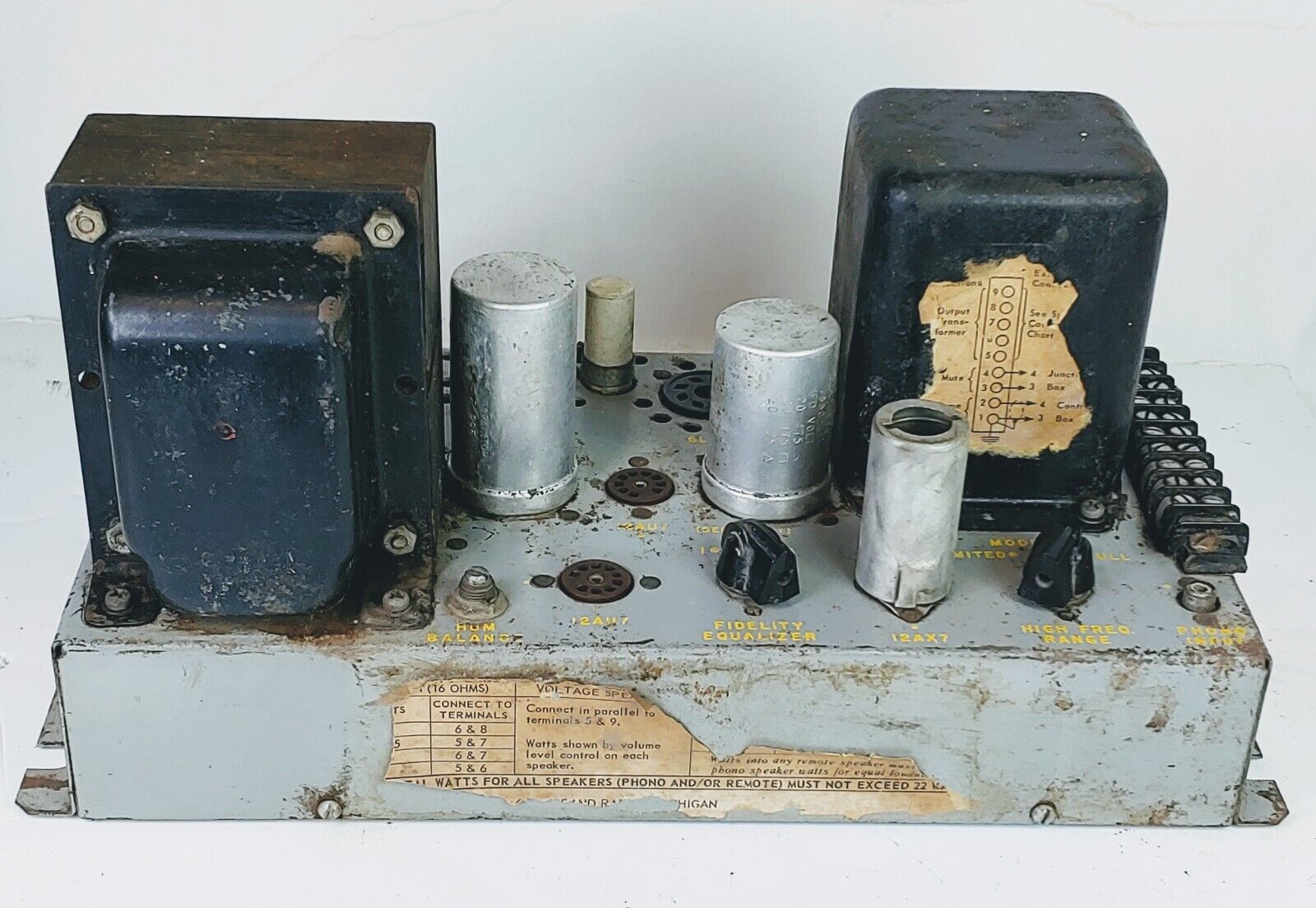 Rowe AMI G, F, H, I, & J Jukebox Amplifier Audio-Frequency Model R-145  As-is