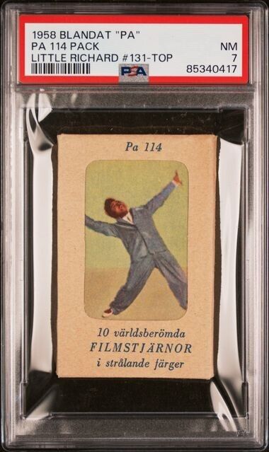 1958 Dutch Gum Card PA #131 Little Richard ON TOP OF UNOPENED PACK PSA 7