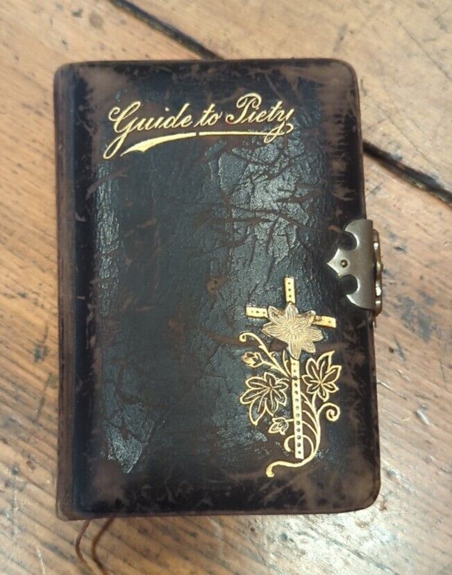 Antique 1904 GUIDE TO PIETY Minature Book Instructions and Prayers for Catholics