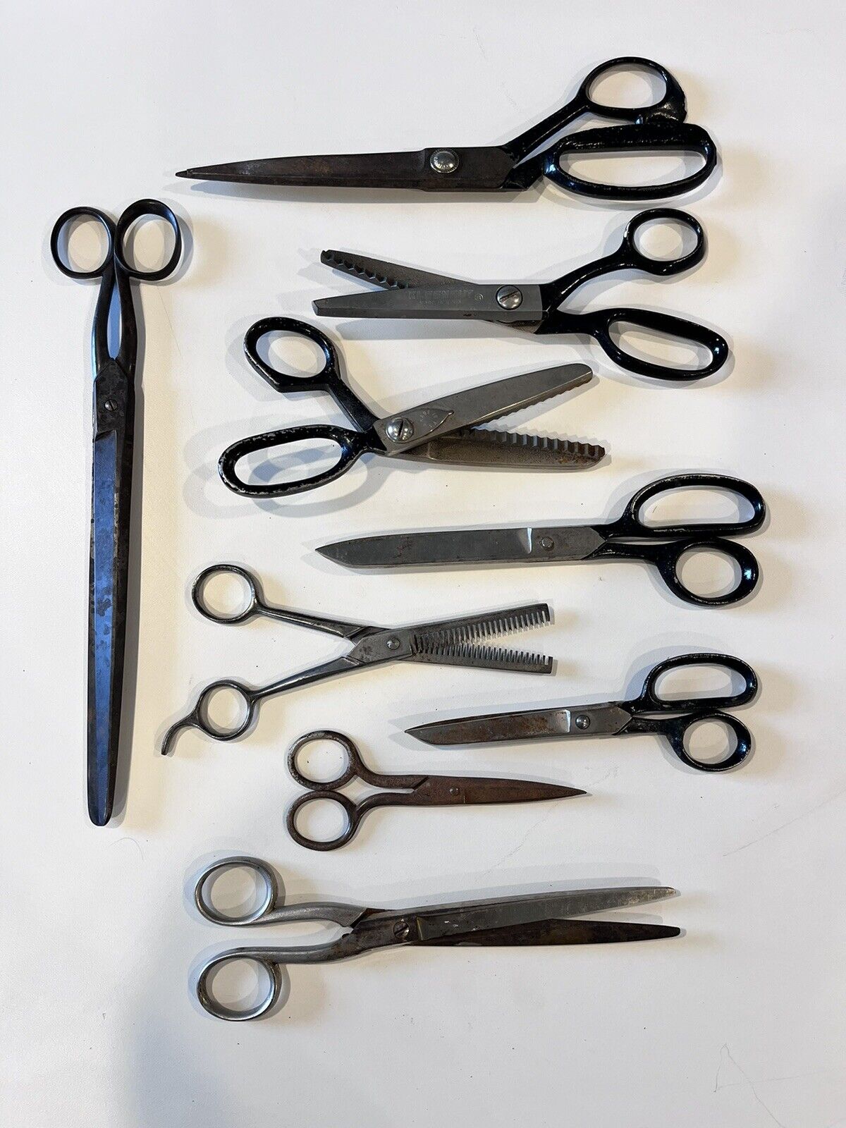 Vintage LOT OF 9 Scissors/shears CASE XX- KLeencut- Craftsman-Thessens