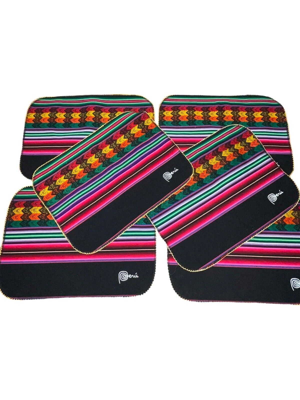 Set of 6 Authentic Peruvian Artesian Woven Placemats Colorful
