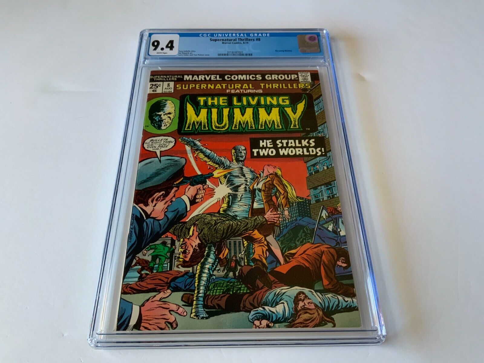 SUPERNATURAL THRILLERS 8 CGC 9.4 WHITE PAGES LIVING MUMMY MARVEL COMICS 1974 GG