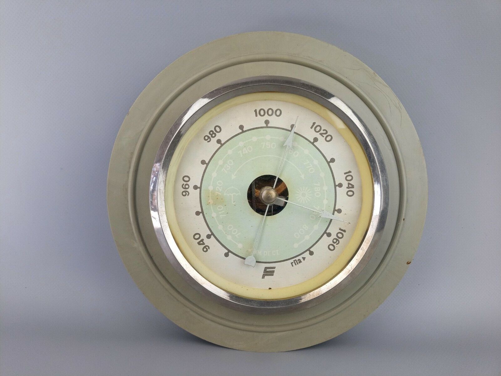 Vintage Soviet Barometer Weather measuring device USSR