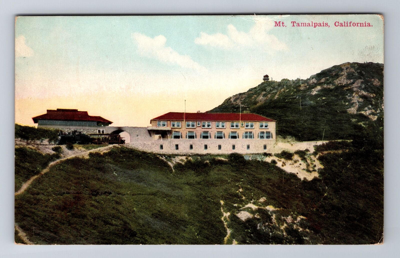 Mt Tamalpais CA-California, Mt Tamalpais Tavern, c1913 Vintage Souvenir Postcard