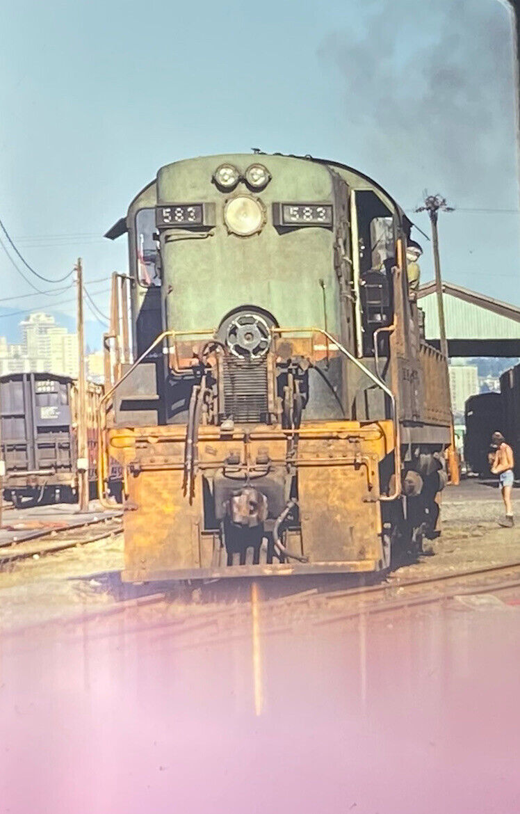 Vintage Photo Slide 1978 Train N BC 583 Locomotive Canada