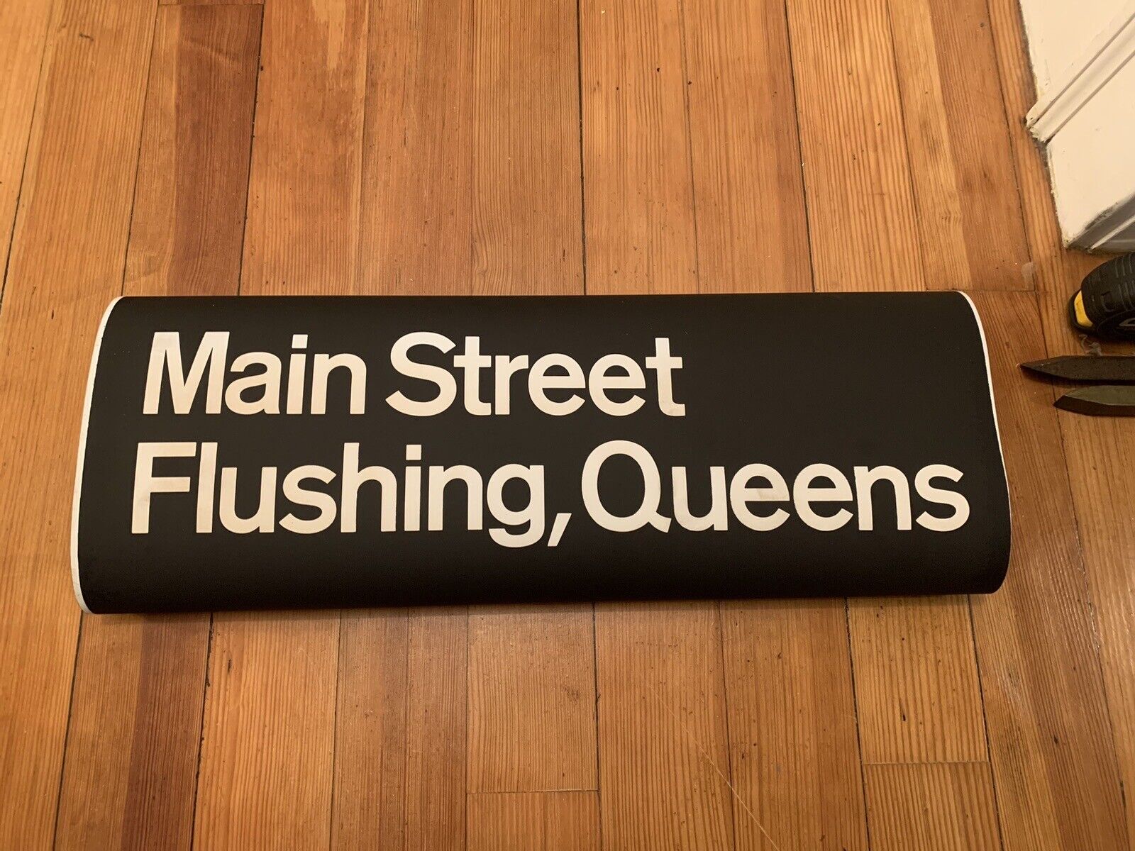 R21 NY NYC SUBWAY VINTAGE ROLL SIGN MAIN STREET FLUSHING QUEENS ROOSEVELT AVENUE