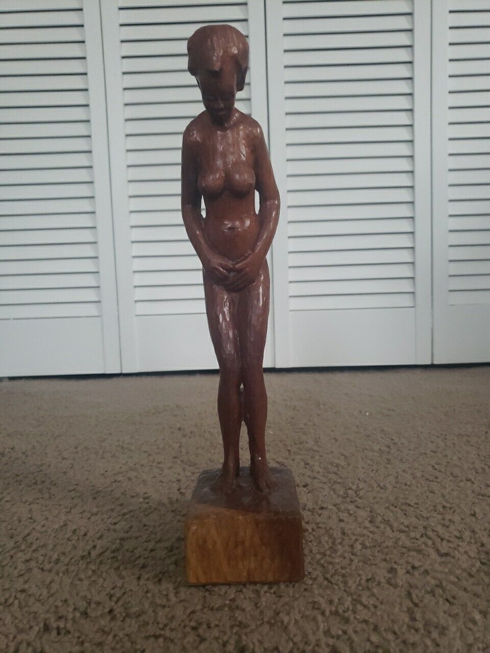 Unknown vintage WOOD  Statue of a woman Nude Beautiful Wood looks To Be Handmade