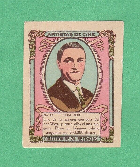 Tom  Mix   1920\'s  Tomas Ramon Film Card Rare..