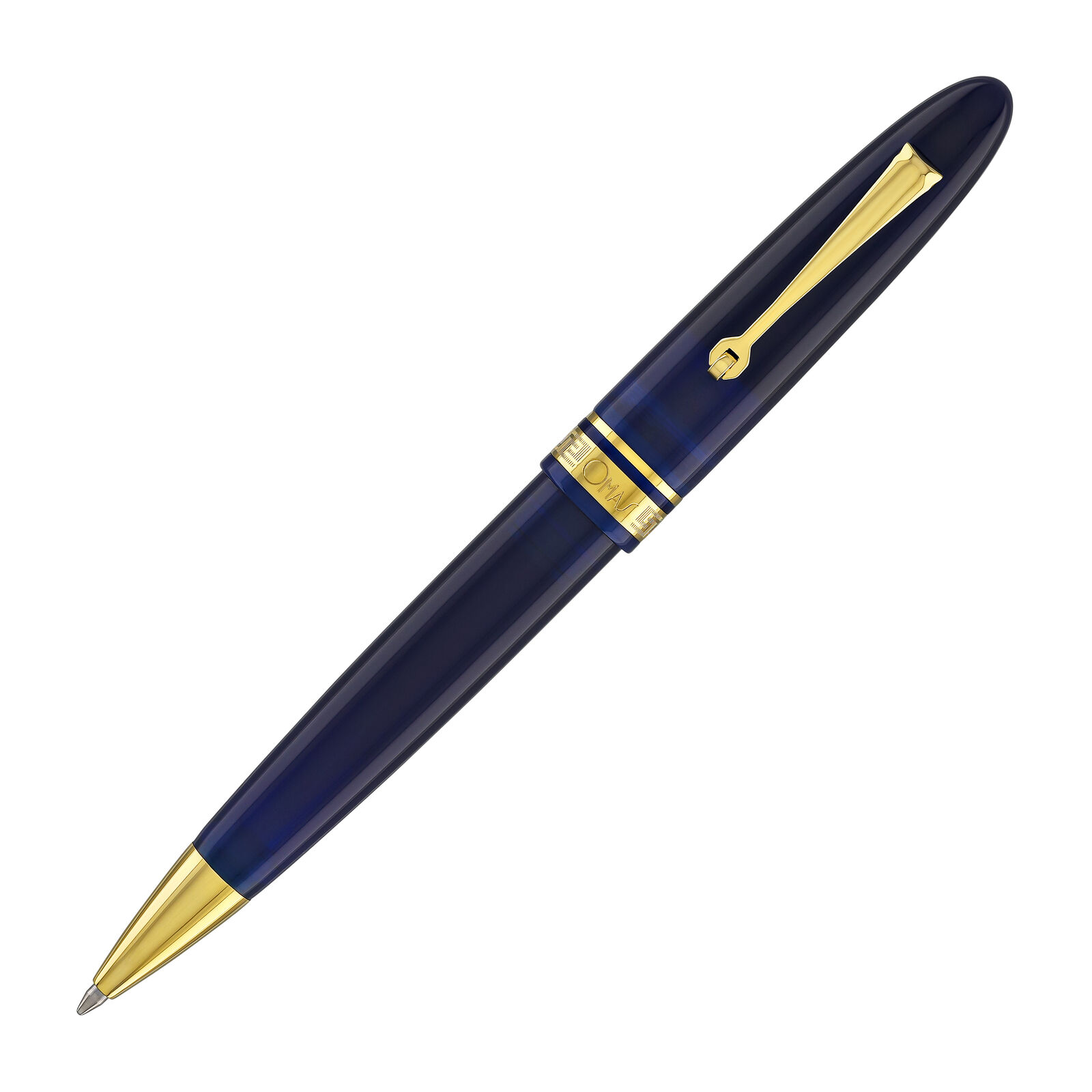 Omas Ogiva Ballpoint Pen in Blu with Gold Trim - NEW in Box