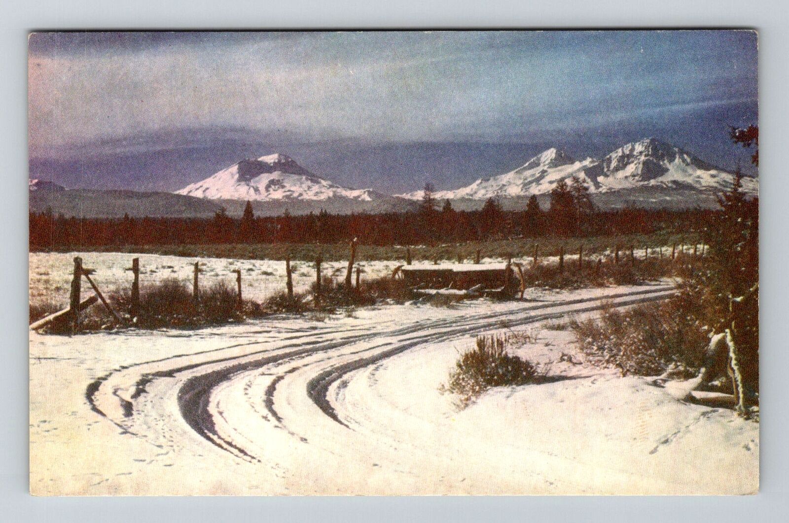 OR-Oregon, Oregon Cascades, Three Sisters, Vintage Postcard