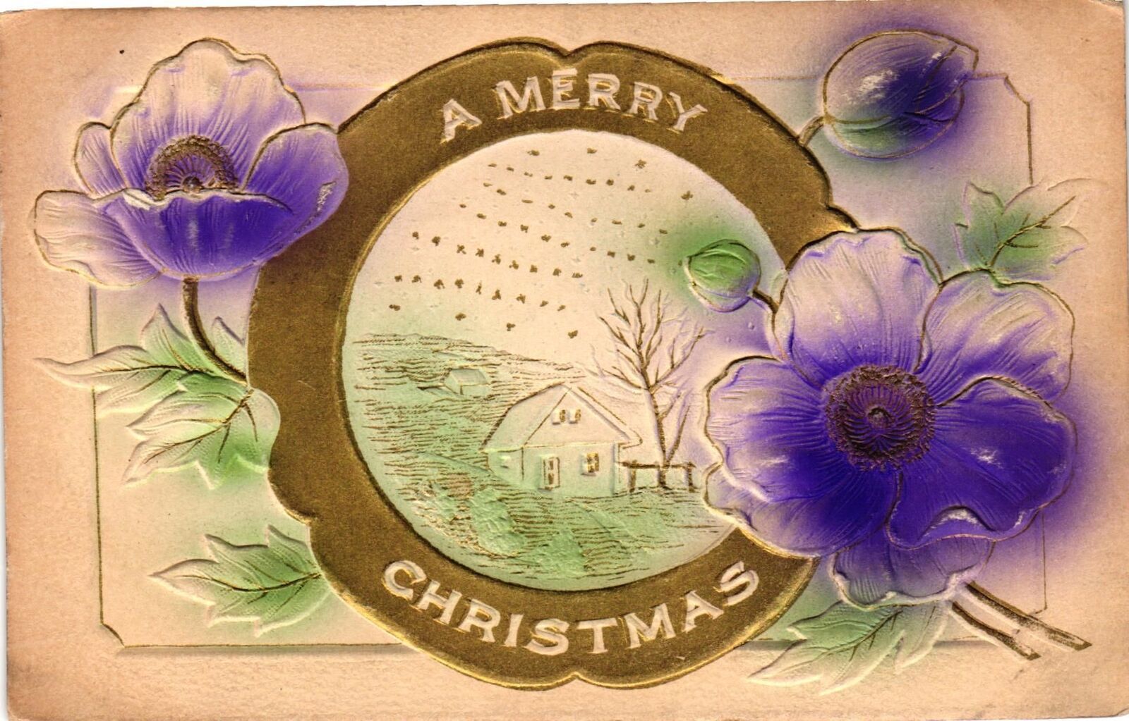 Vintage Postcard- A Merry Christmas.