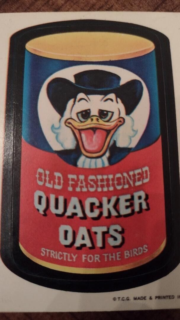 Quacker Oats Topps Wacky Packages 1973 1st series White Back Sticker