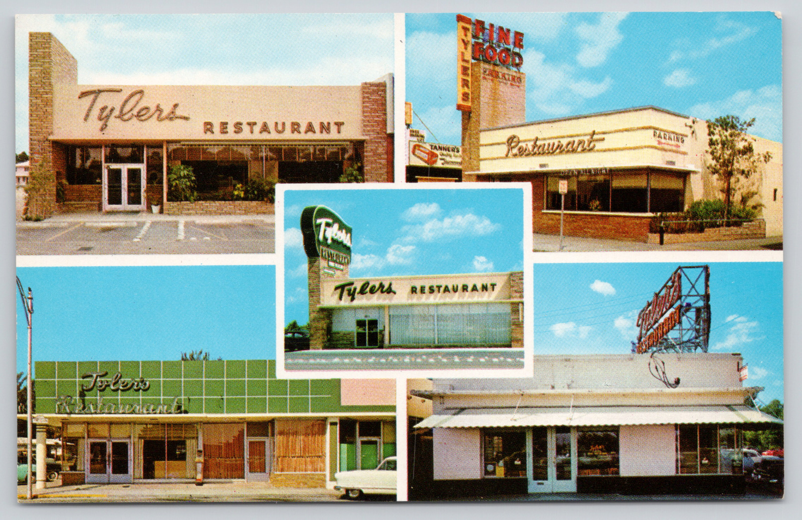 Postcard Miami, Florida, Tyler\'s Restaurants Multiview 5 restaurants A554