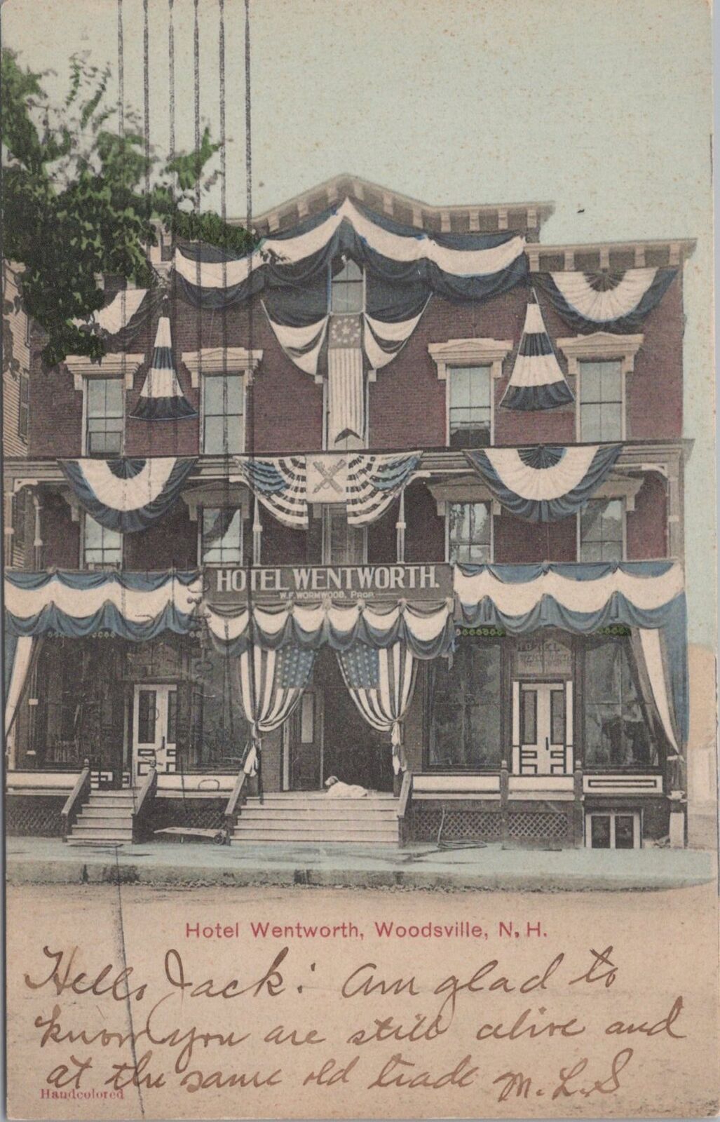 Hotel Wentworth Woodsville New Hampshire 1907 Postcard