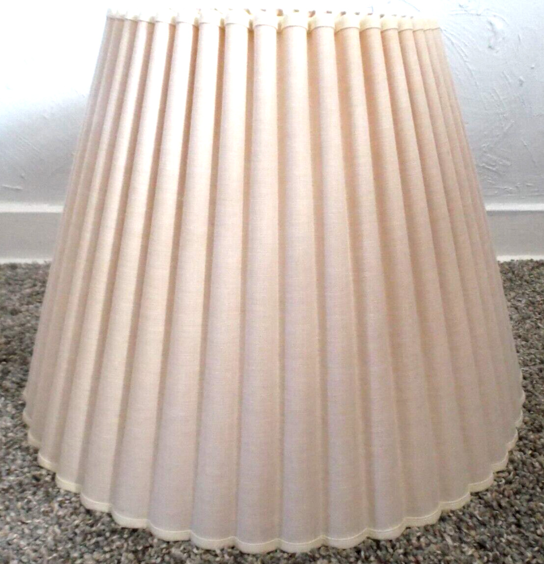 Vintage Beige Pleated Fabric Bell Lamp Shade 11\