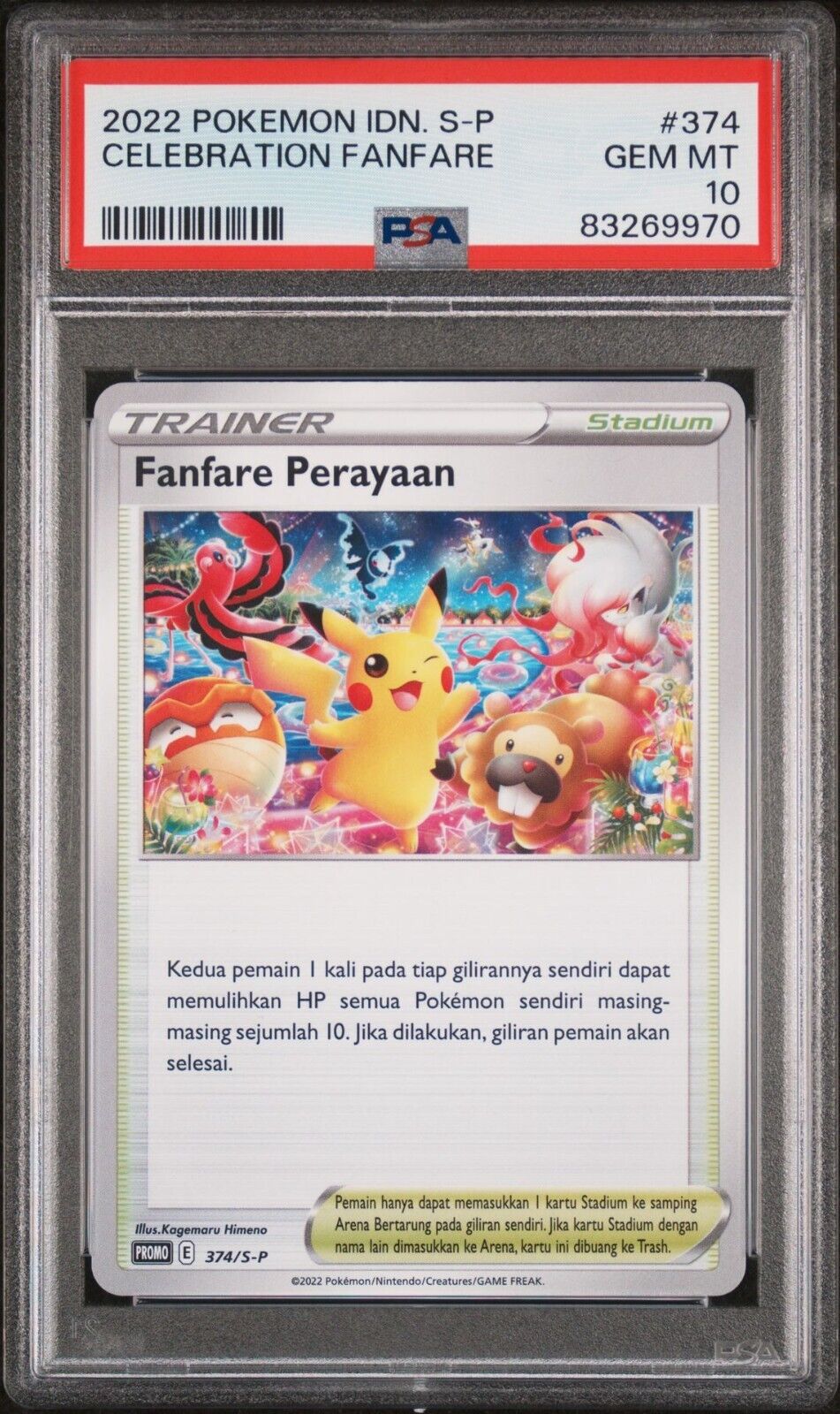 Pokemon Card PSA 10 Celebration Fanfare Perayaan INDONESIAN Promo 374/S-P 2022