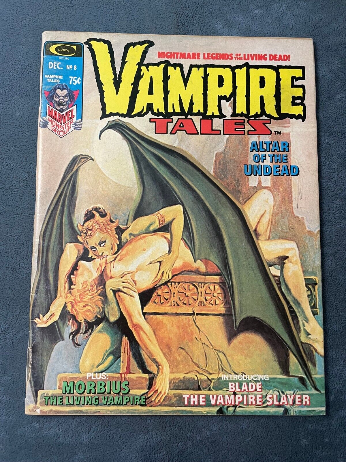 Vampire Tales #8 1974 Marvel Magazine Horror 1st Solo Blade Key GGA Cover VG