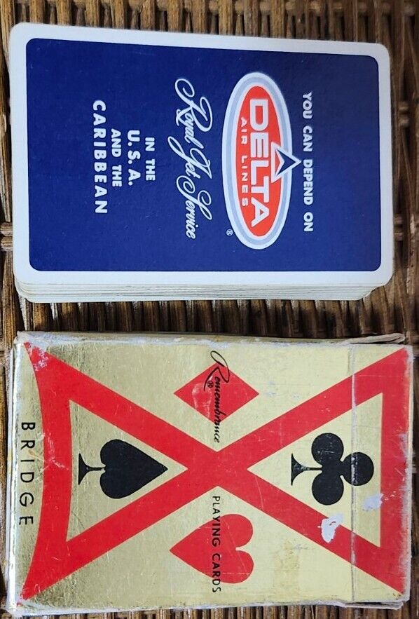Vintage Delta Airlines Aircraft Royal Jet Service Remembrance Playing Cards 