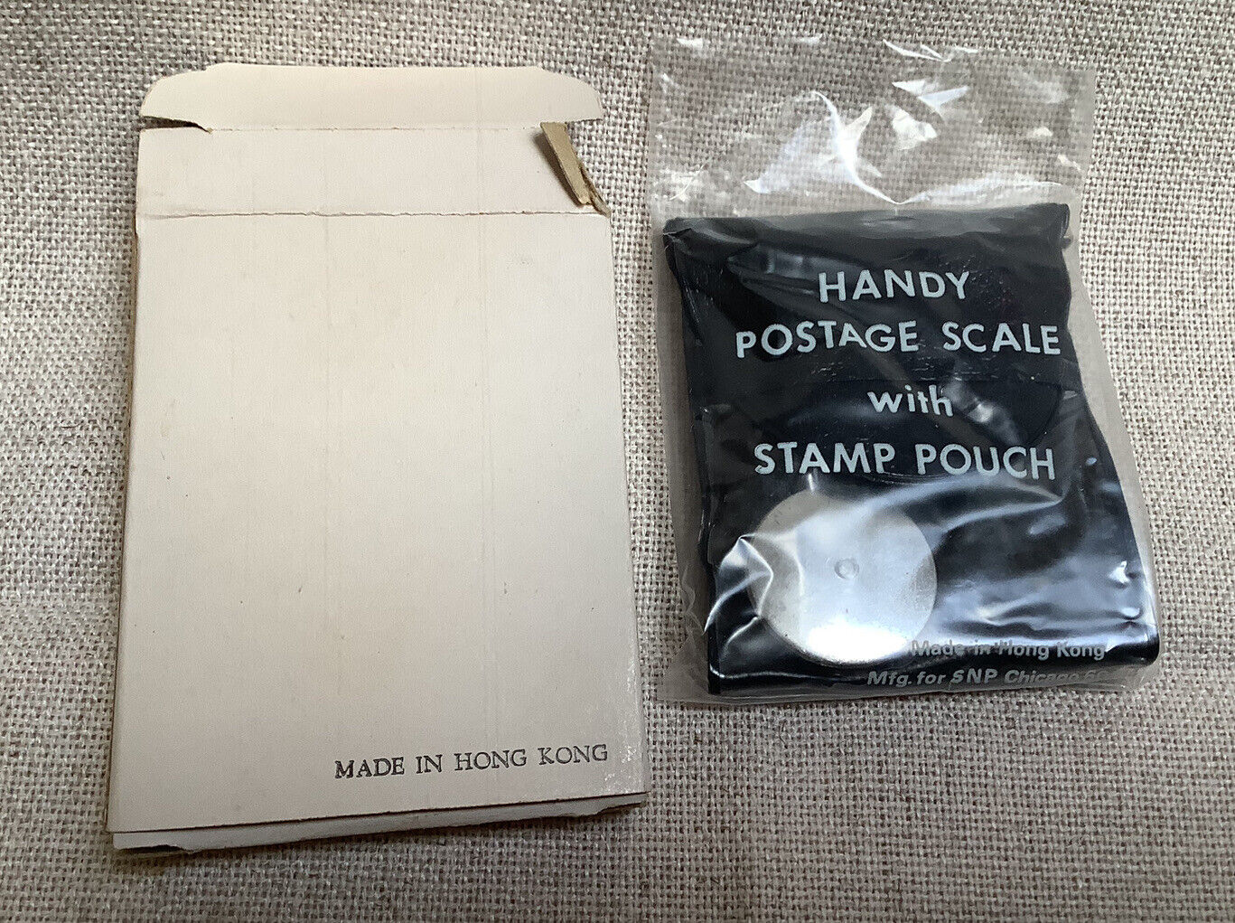 Vintage Pocket Postal Letter Hand Held Scale Postage Pouch Made in Hong Kong