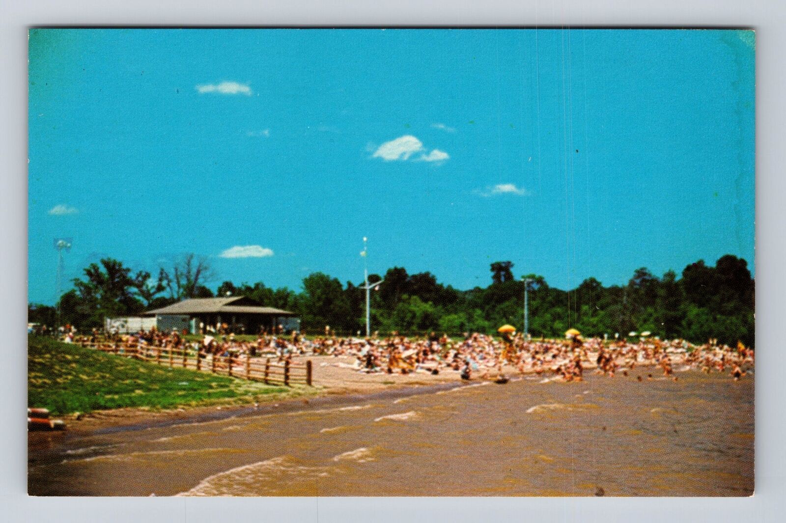 Hillsboro OH-Ohio, North Beach Swimming Area, Antique, Vintage Souvenir Postcard
