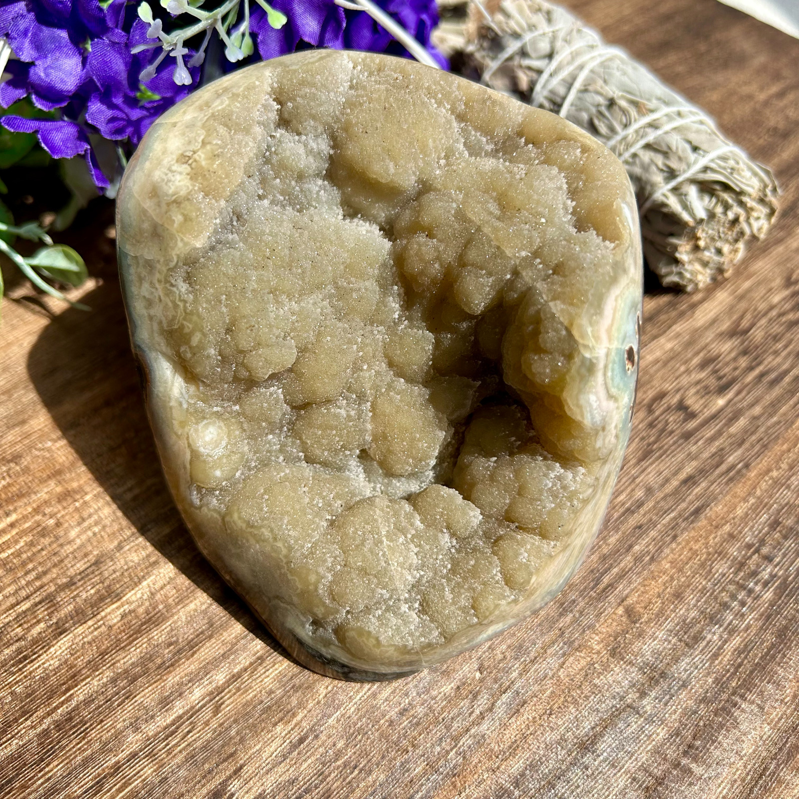 1105g natural yellow-brown amethyst geode quartz cluster crystal  cutbase