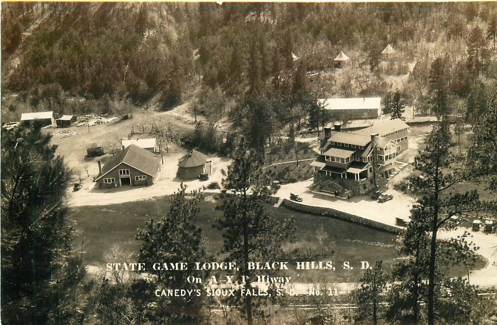 Postcard South Dakota Black Hills State Game Lodge Canedy's occupation 23-9385