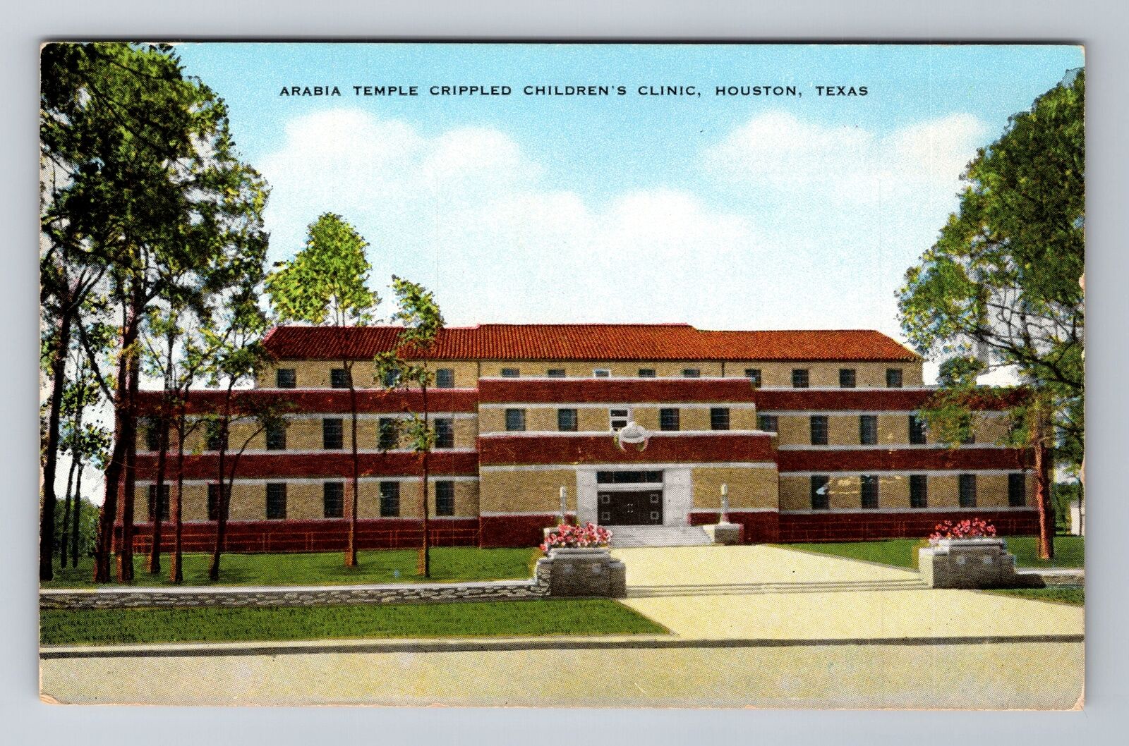 Houston TX-Texas, Arabia Temple Crippled Children's Clinic, Vintage Postcard