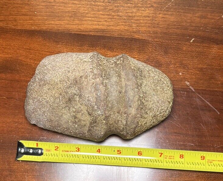Authentic Native American Indian Large Stone Axe Head Grooved Arrowhead Thick