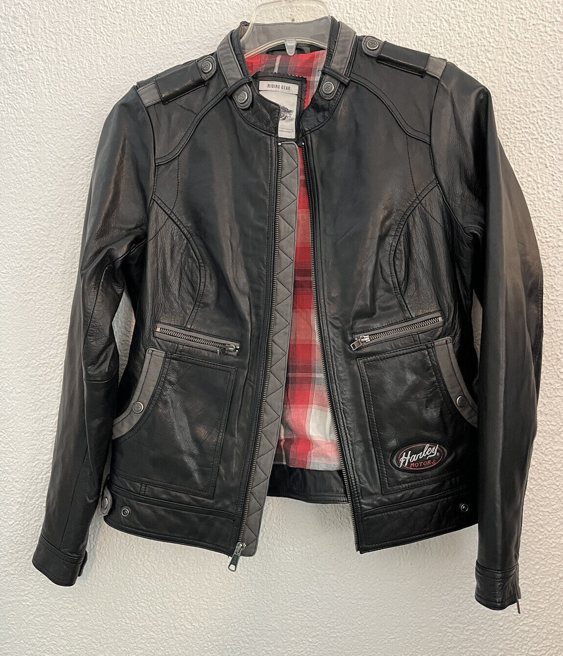 Harley Davidson Riding Gear Size medium M Goat Skin Leather Jacket coat womens