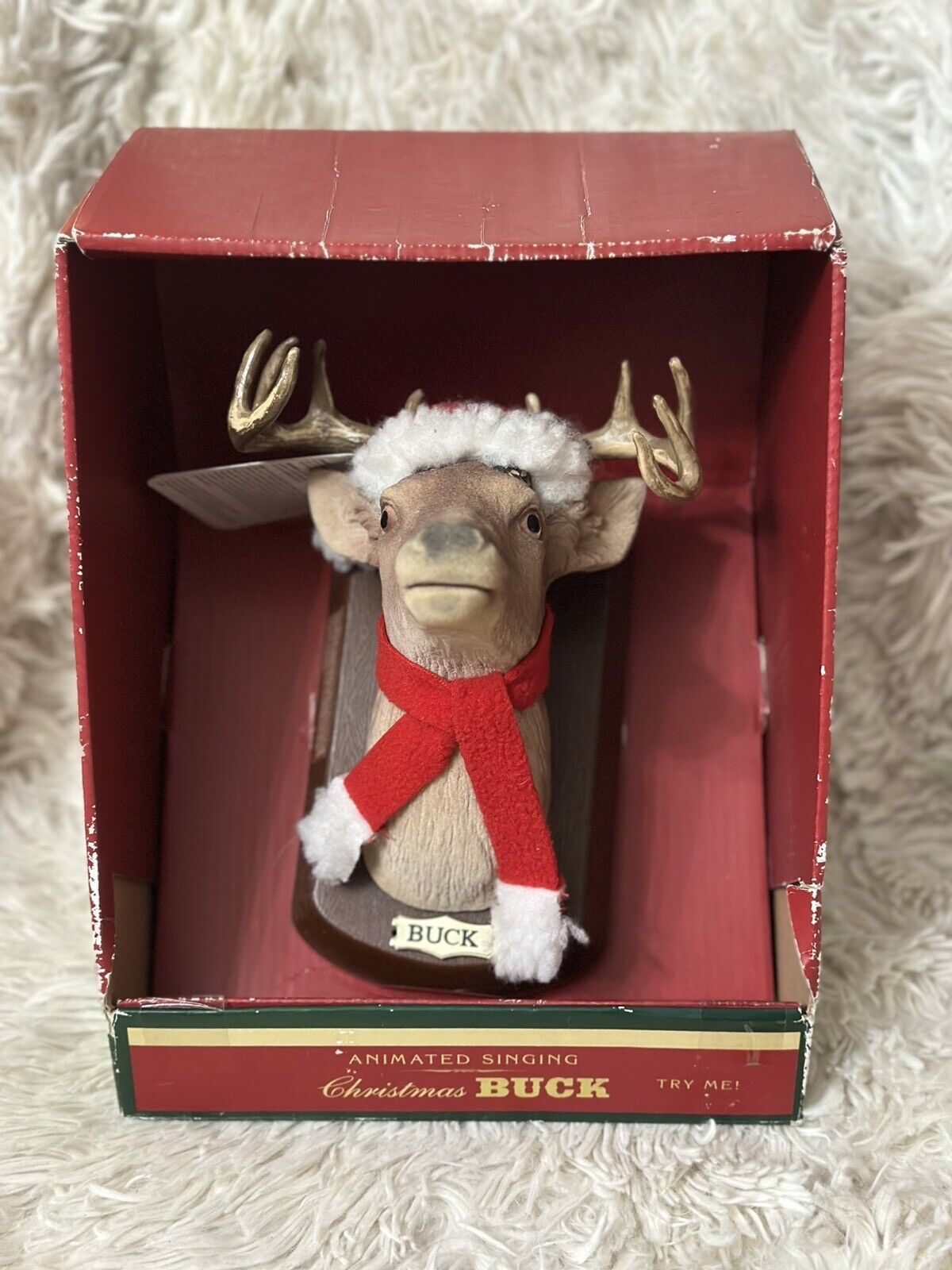2009 Gemmy Animated Singing Christmas Buck By Mingle & Jingle, Tested & Works**.