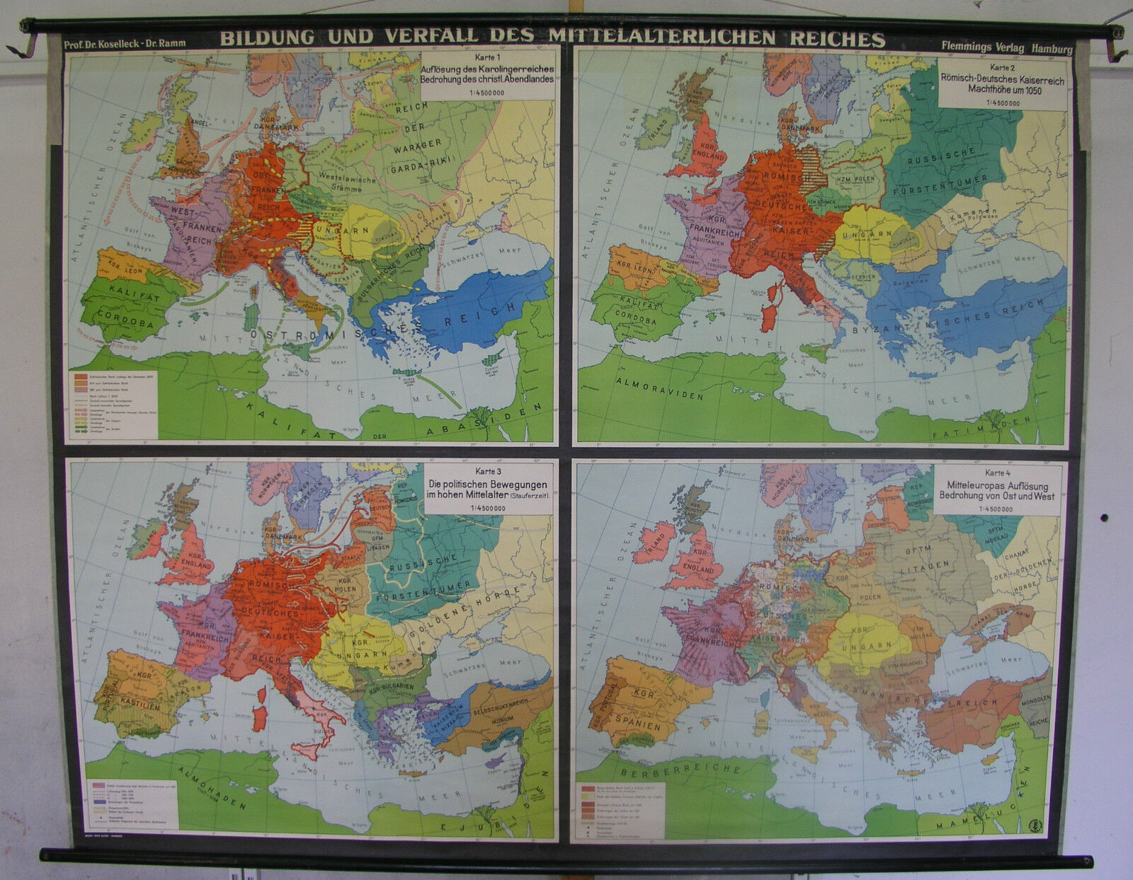 Schulwandkarte Map Education Decay Des Reiches 4,5Mio 204x164c Wall Map Card