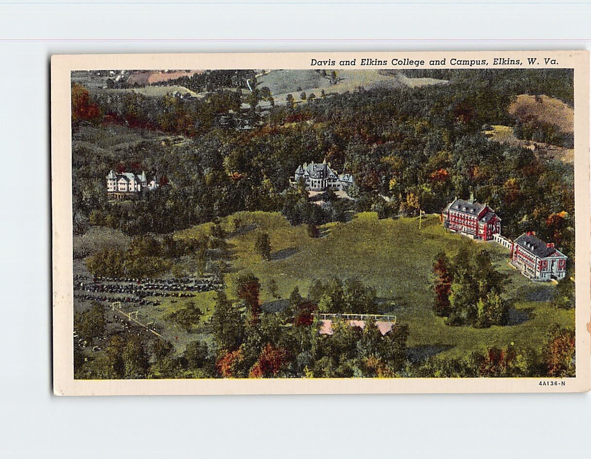 Postcard Davis & Elkins College & Campus Elkins West Virginia USA