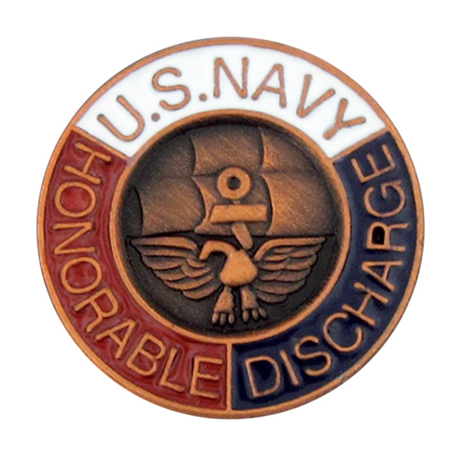 USN UNITED STATES NAVY HONORABLE DISCHARGE LAPEL PIN